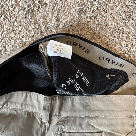 Orvis Pants Mens 36x30 Tan Tech Pant Stretch Water Repellent Hiking Outdoors - Picture 3 of 6